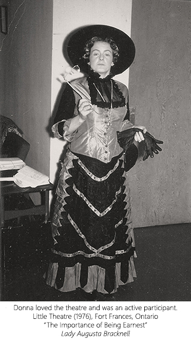 Little Theatre - Playing the role of Lady Augusta Bracknell, Fort Frances, Ontario (1976)